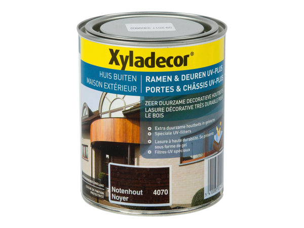 Xyladecor houtbeits ramen & deuren UV-plus 0,75l notenhout