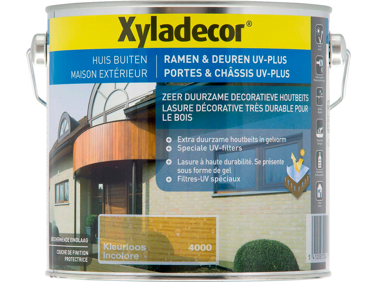 Xyladecor houtbeits ramen & deuren UV-plus 2,5l kleurloos