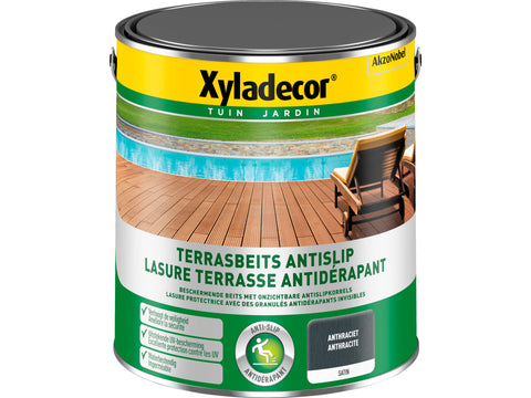 Xyladecor houtbeits terras antislip 2,5l anthraciet