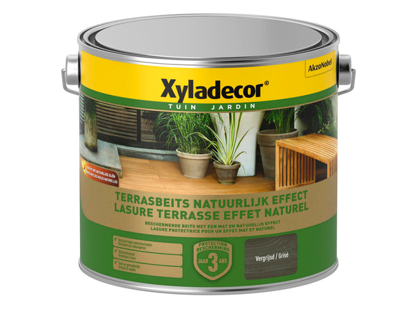 Xyladecor houtbeits terras extra mat 2,5l naturel grijs