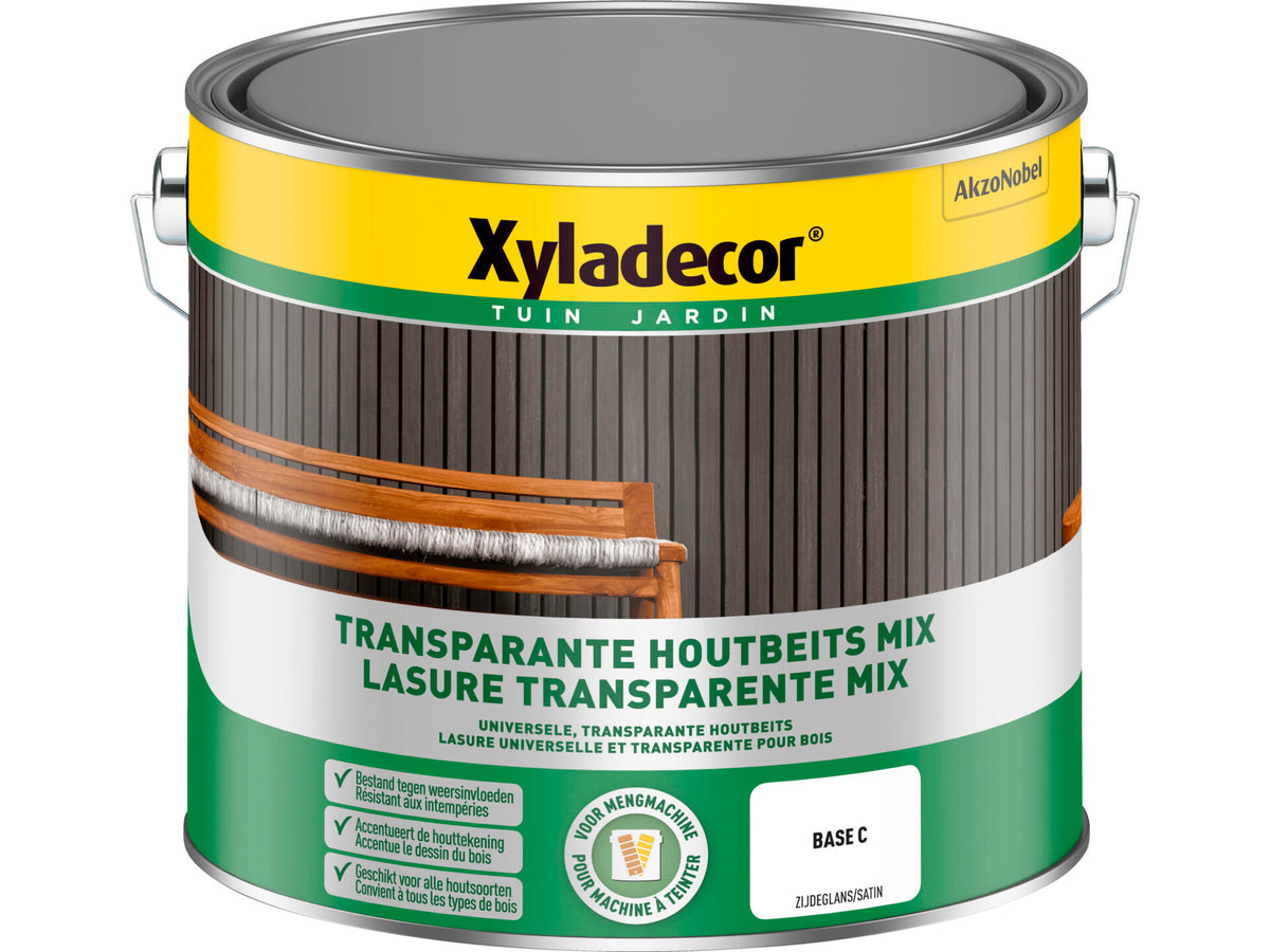 Xyladecor houtbeits transparant zijdeglans 2,5l transparant