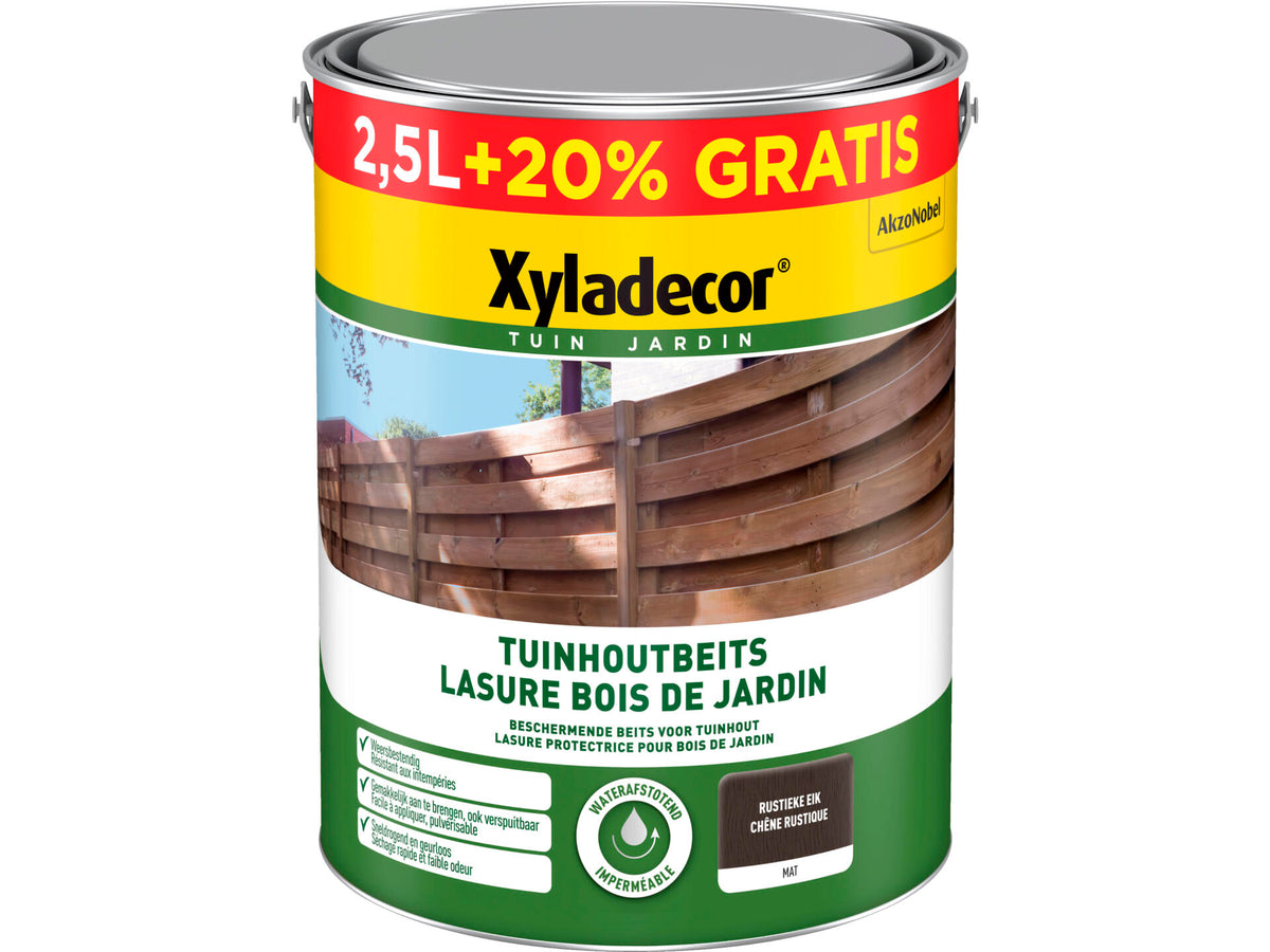 Xyladecor houtbeits tuinhout mat 3l rustieke eik