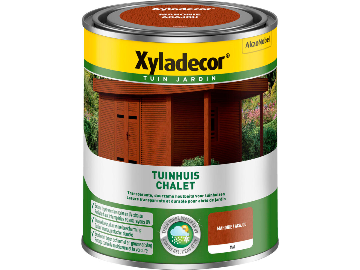 Xyladecor houtbeits tuinhuis 0,75l mahonie mat