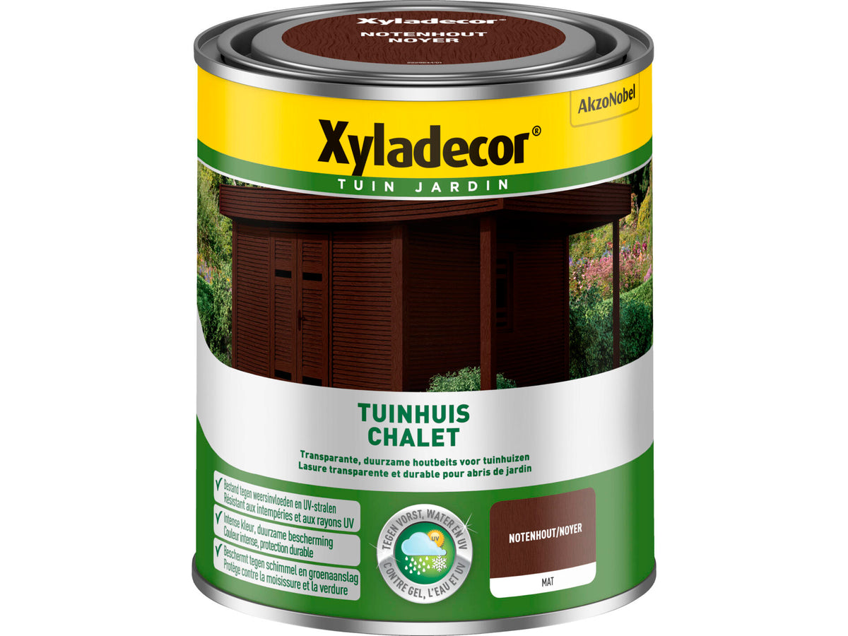 Xyladecor houtbeits tuinhuis 0,75l notenhout mat