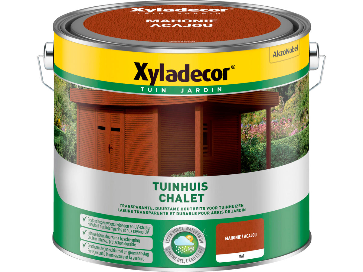 Xyladecor houtbeits tuinhuis 2,5l mahonie mat