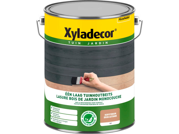 Xyladecor houtbeits tuinhuis mat 5l herfstbruin