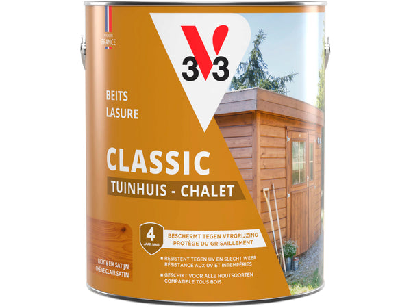 V33 lasure bois chalet satin 2,5l chêne clair