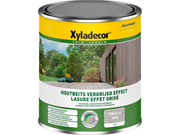Xyladecor lasure bois extérieur effet grisé 1l gris
