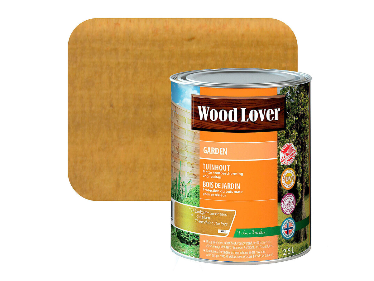 Wood Lover houtbescherming 2,5l drukgeïmpregneerd licht eiken #735