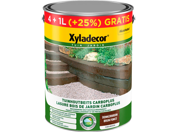 Xyladecor protection billes de jardin & poteaux 4+1 l brun foncé