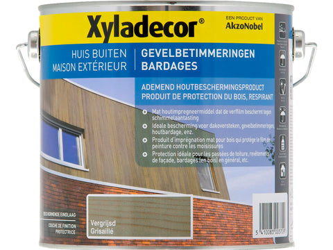 Xyladecor houtbescherming gevelbetimmeringen 2,5l vergrijsd