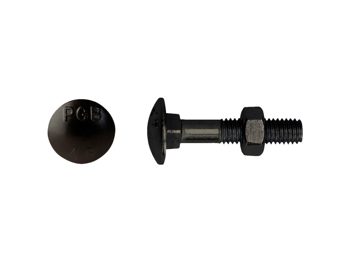 Pgb-fasteners houtbout met moer DIN603 M8 40mm zwart 6 stuks