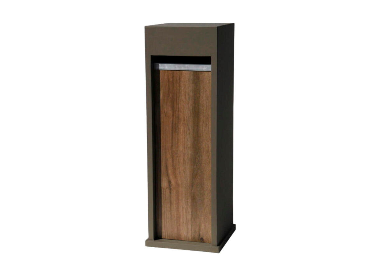 De Witte EX306 brievenbus blauwe hardsteen taupe/houtlook donker