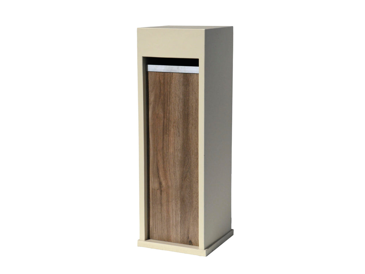 De Witte EX206 brievenbus blauwe hardsteen beige/houtlook donker