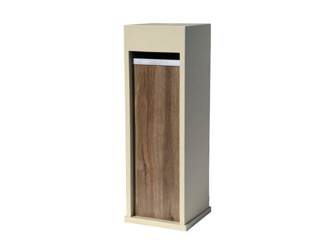 De Witte EX206 brievenbus blauwe hardsteen beige/houtlook donker