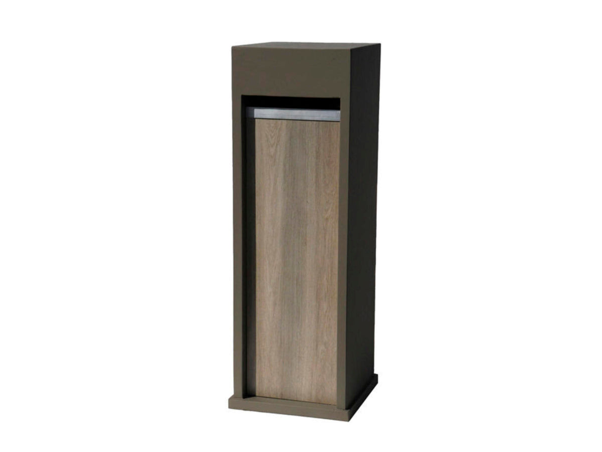 De Witte EX307 brievenbus blauwe hardsteen taupe/houtlook licht