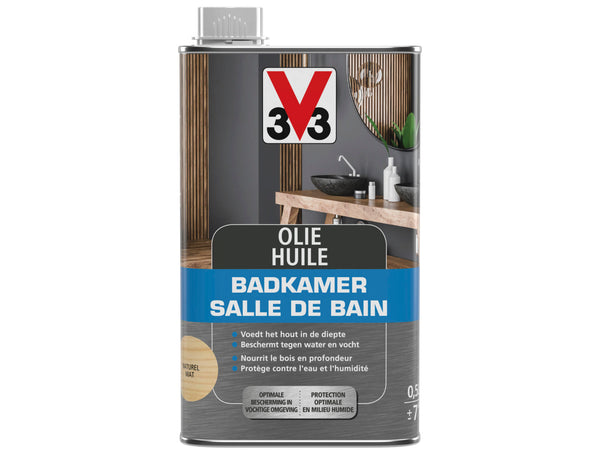 V33 houtolie badkamer mat 0,5l kleurloos