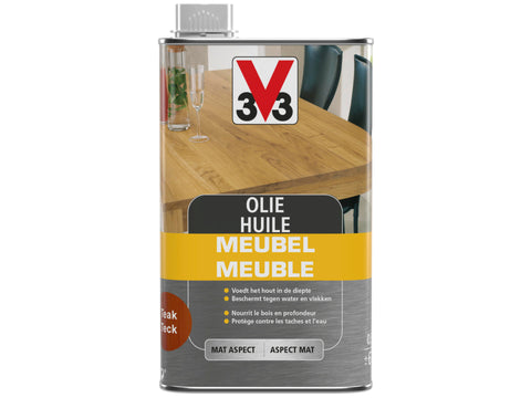 V33 houtolie meubel mat 0,5l teak