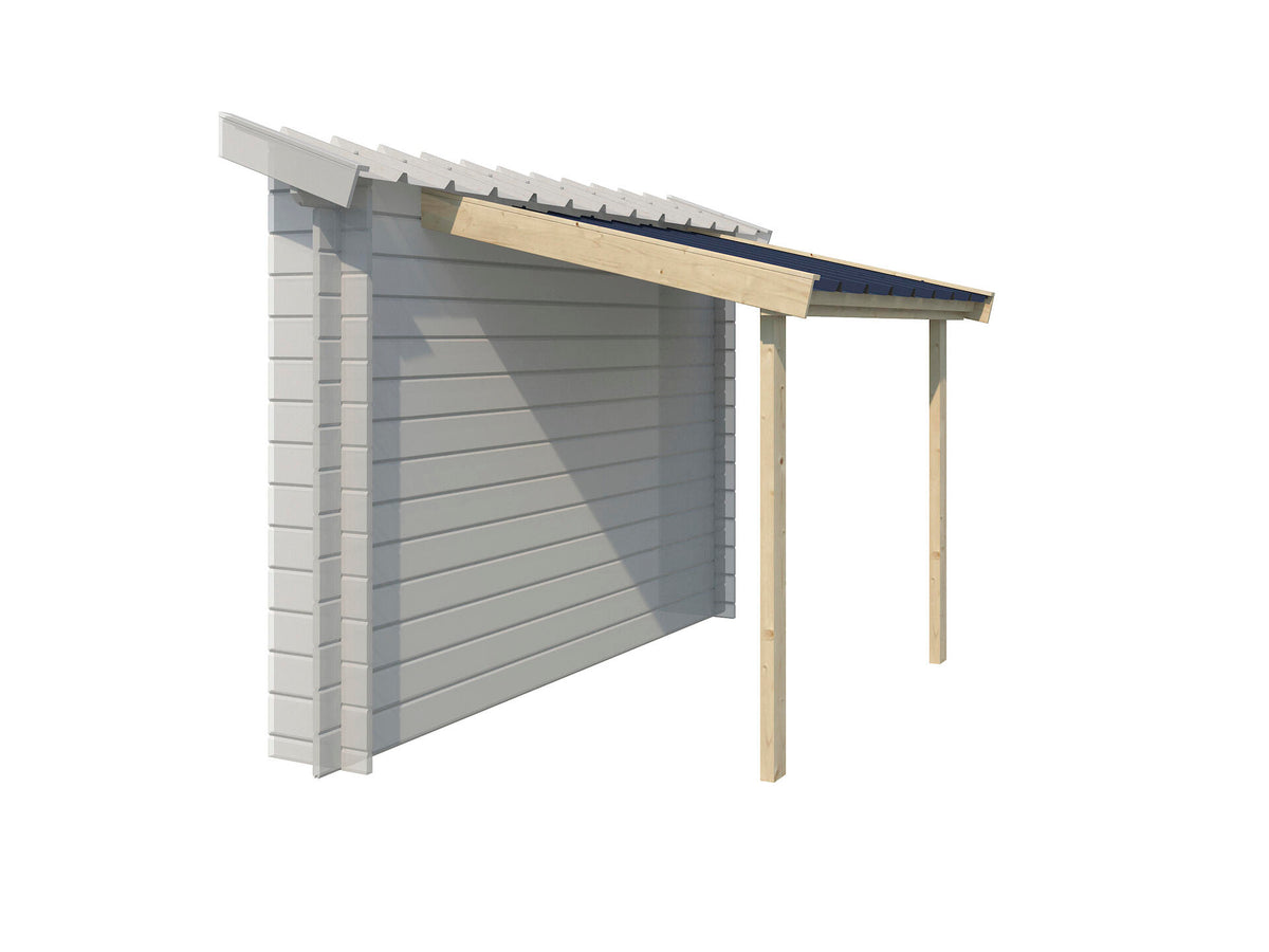 Gardenas houtstapelplaats met stalen dak 140x170 cm
