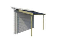 Gardenas houtstapelplaats met stalen dak 140x260 cm geïmpregneerd