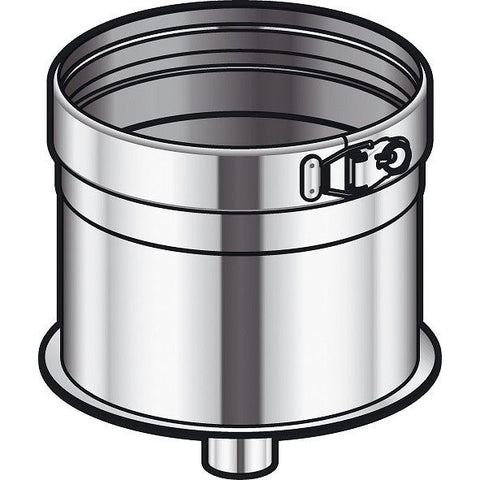 Inox enkelwandig draineerkonus CONDENSOR POUJOULAT 130MM