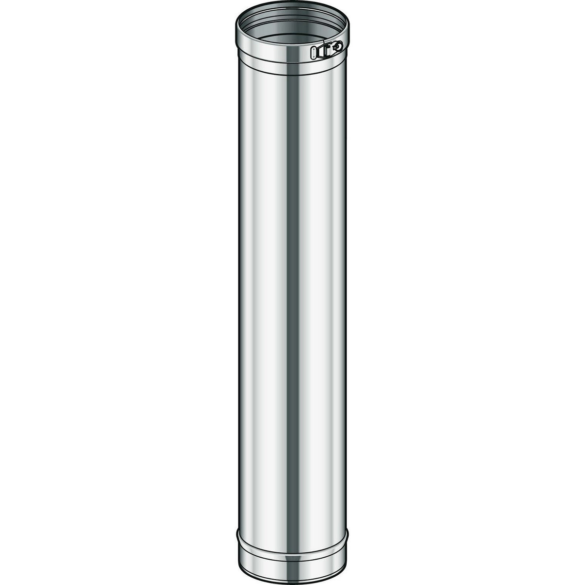 Inox enkelwandige buis CONDENSOR POUJOULAT 80 95CM
