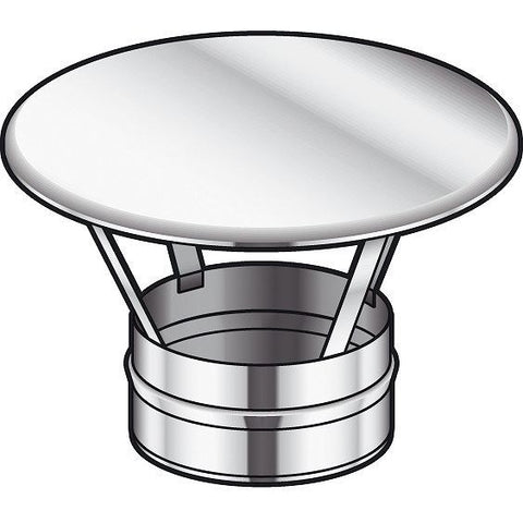 Inox enkelwandige regenkap CONDENSOR POUJOULAT 100MM