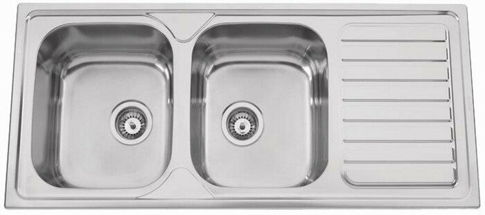 intro Médoc évier encastrer inox poli 2 bacs égouttoir 1160x500mm réversible com