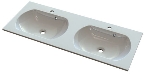 intro Neva tablette intégrée marbre artificiel 2lavabos 1200x500x15mm blanc