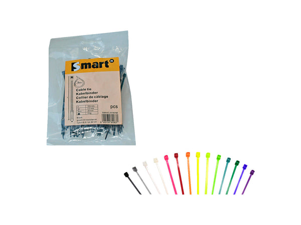Smart collier serre-câble 200x4,8 mm jaune 100 pièces