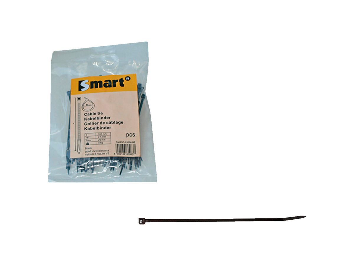 Smart kabelbinder 302x4,8 mm nylon zwart 100 stuks