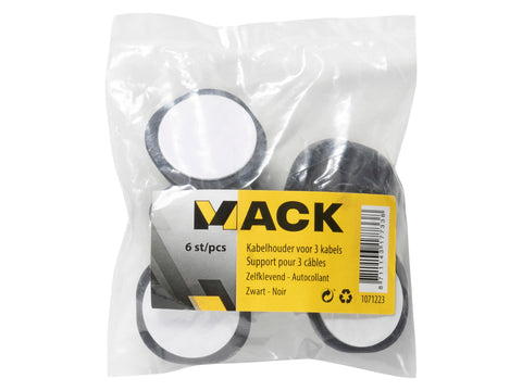 Mack kabelhouder 3 kabels zwart 6 stuks
