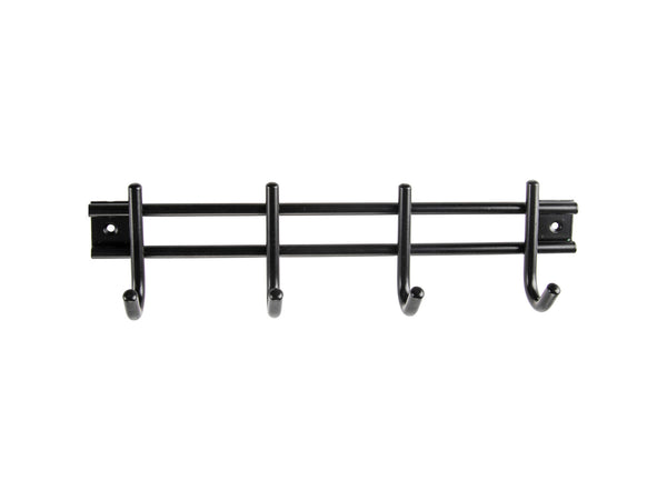 Linea Bertomani portemanteau 4 crochets 30x8 cm inox noir
