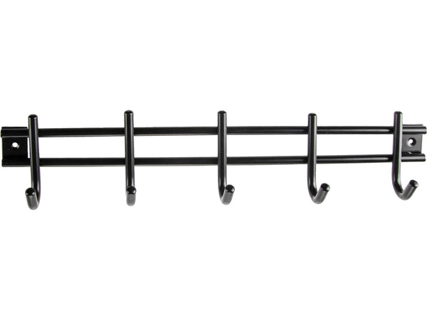 Linea Bertomani portemanteau 5 crochets 38x8 cm inox noir