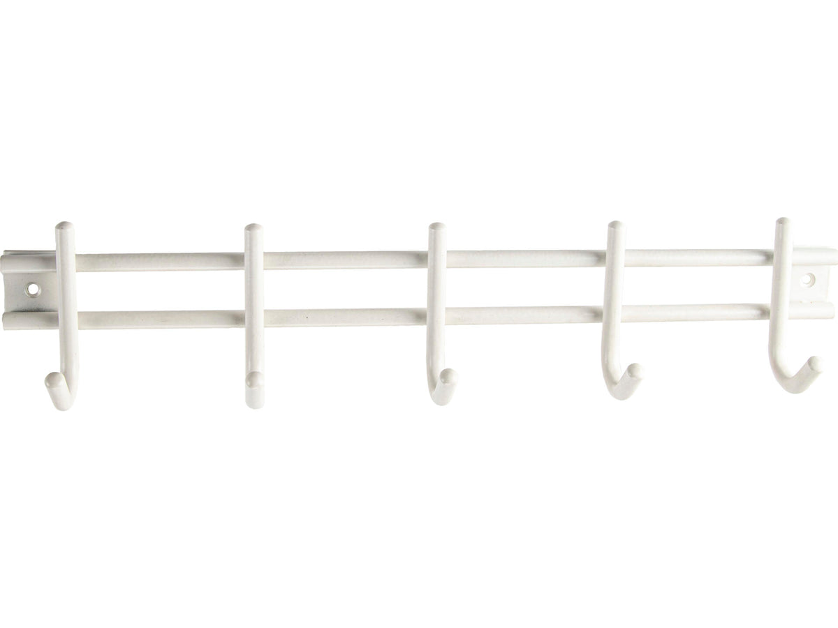 Linea Bertomani kapstok 5 haken 38x8 inox wit