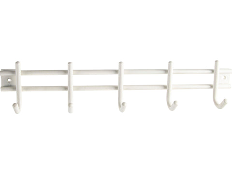 Linea Bertomani kapstok 5 haken 38x8 inox wit