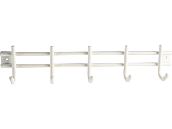 Linea Bertomani portemanteau 5 crochets 38x8 inox blanc