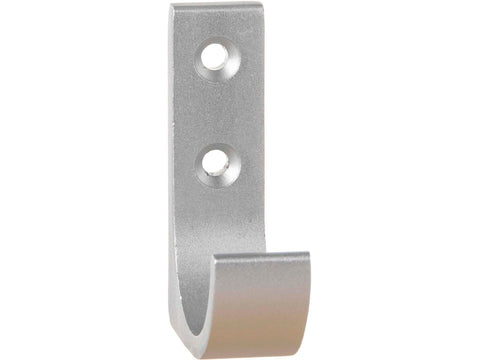 Linea Bertomani kapstokhaak met twee bevestigingshaken aluminium zilver