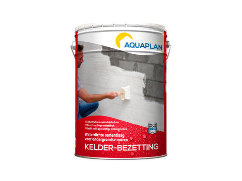 Aquaplan kelder bezetting waterdichte cementlaag 20kg wit