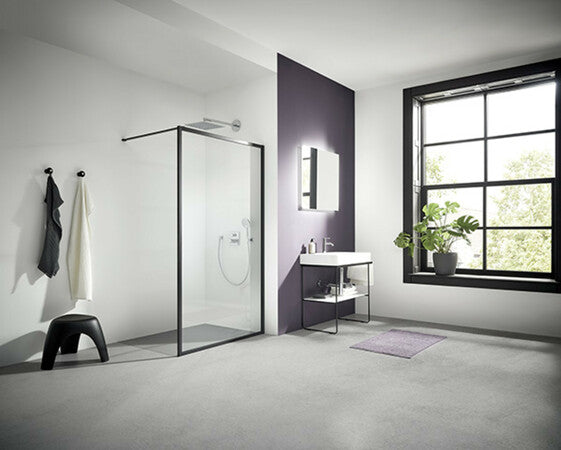 kermi dark edition xd walk in wand met muurbevestiging 1400x2000 mm