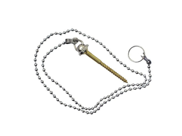 Saninstal kettinghouder met vijs en kogelketting verchroomd