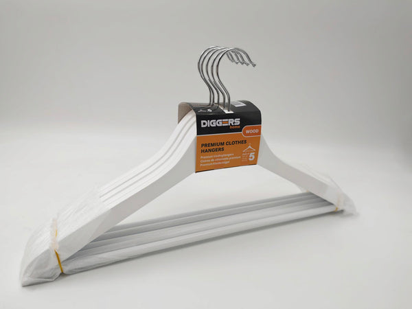 Diggers cintre bois blanc 5 pièces