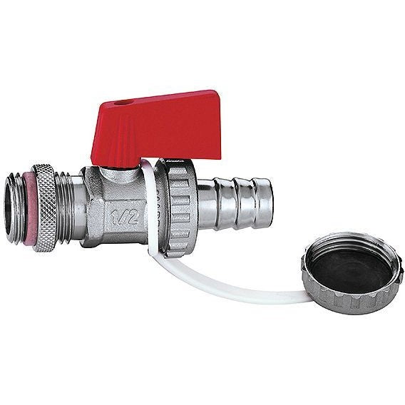 Kogel vul-en aflaatkraan 1/2"+STOP+KETTING