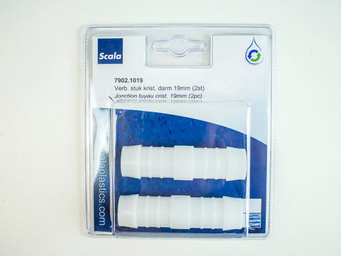 Scala kristaldarm verbindingsstuk 19mm wit 2 stuks
