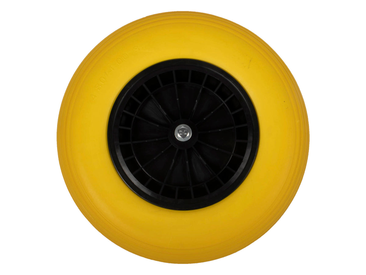 AVR kruiwagenwiel 400mm kunststof velg geel