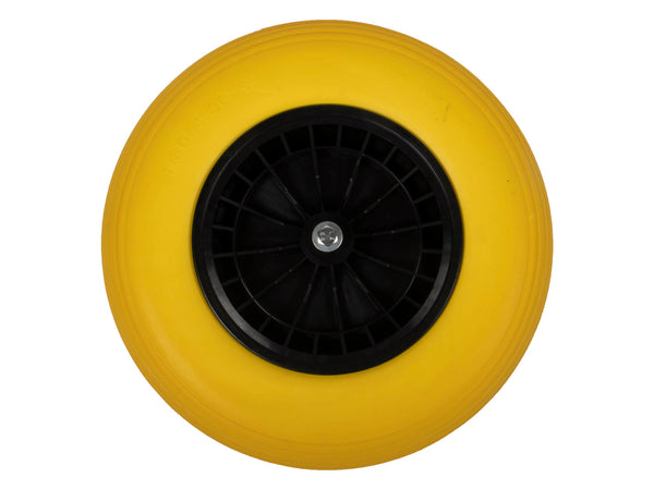 AVR kruiwagenwiel 400mm kunststof velg geel