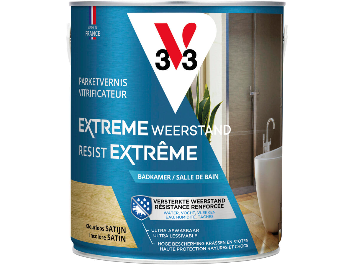 V33 vernis / lak badkamer zijdeglans 2,5l kleurloos