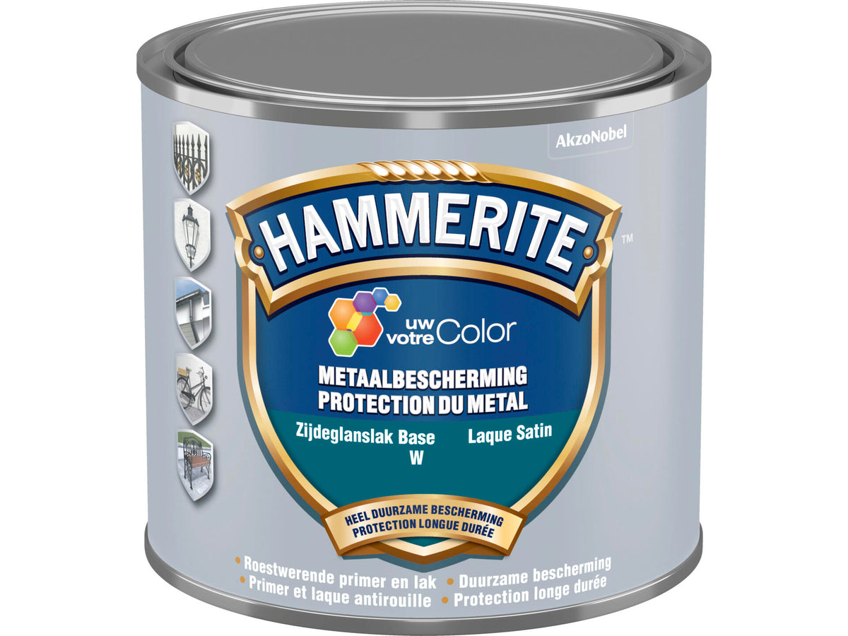 Hammerite lak metaalbescherming zijdeglans 0,5l wit