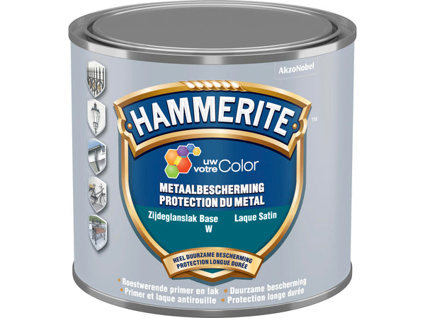 Hammerite laque protection métal satin 0,5l blanc