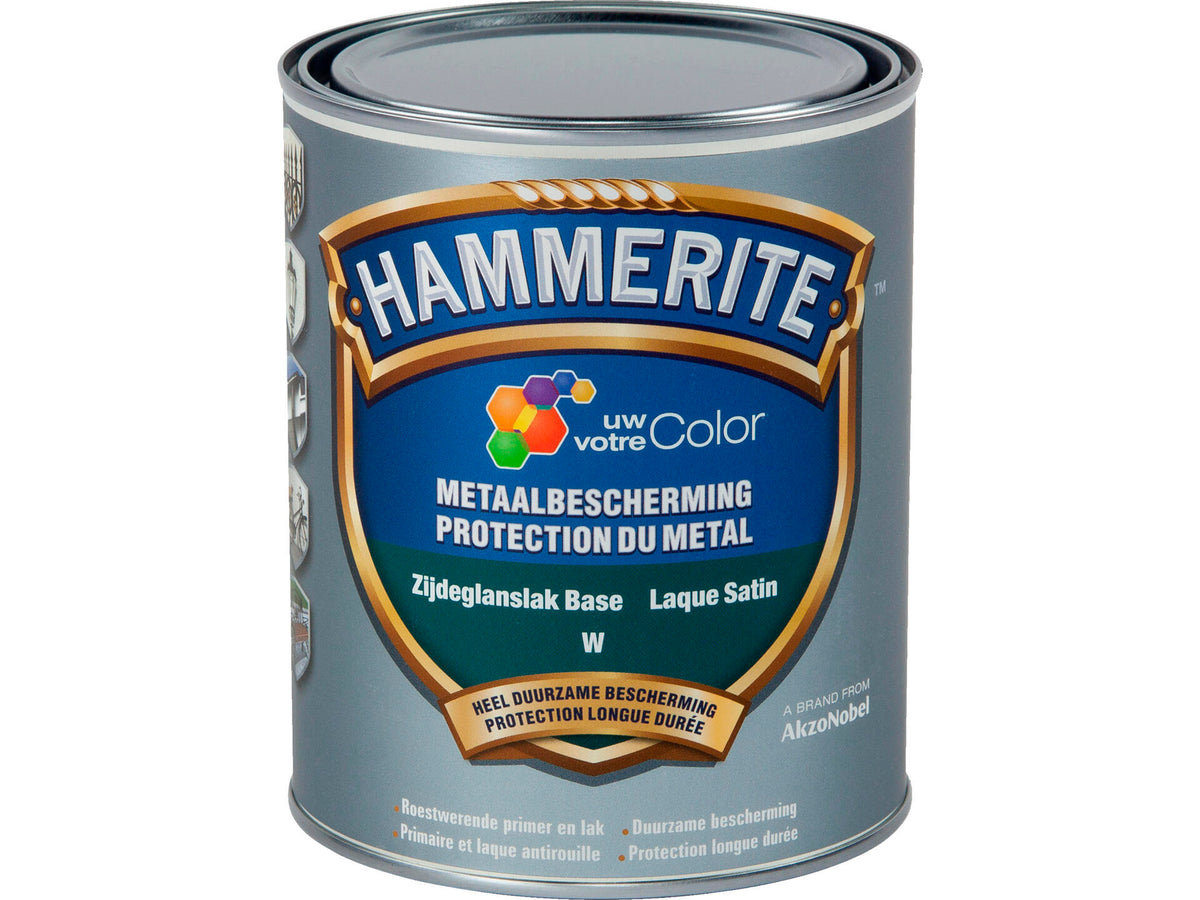Hammerite lak metaalbescherming zijdeglans 1l wit